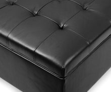 Load image into Gallery viewer, Louise Leather Storage Ottoman
